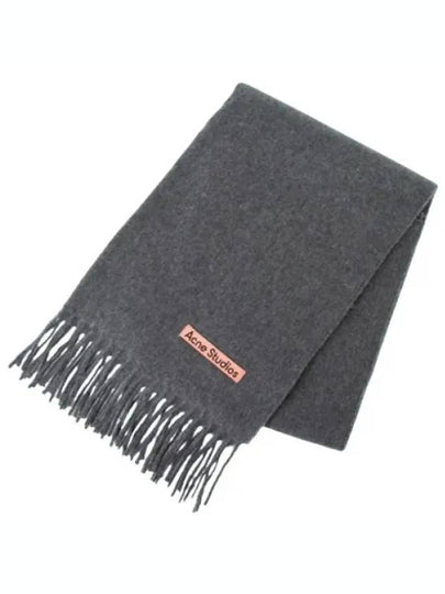 Logo Fringe Cashmere Muffler Melange Grey - ACNE STUDIOS - BALAAN 2