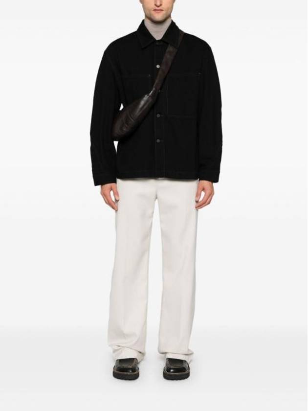 Twisted Sleeve Boxy Over Long Sleeve Shirt Black - LEMAIRE - BALAAN 6