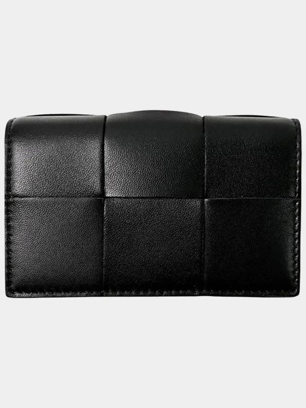 Intrecciato Flap Card Wallet Black - BOTTEGA VENETA - BALAAN 7