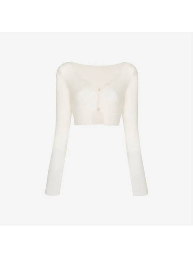 Le Alzou Cropped Mohair Cardigan White - JACQUEMUS - BALAAN 2