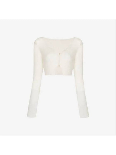 Le Alzou Cropped Mohair Cardigan White - JACQUEMUS - BALAAN 2