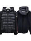 Logo Patch Padded Wool Hooded Jacket Black - MONCLER - BALAAN 2