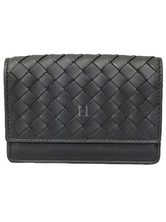 Intrecciato Flap Card Wallet Black - BOTTEGA VENETA - BALAAN 2