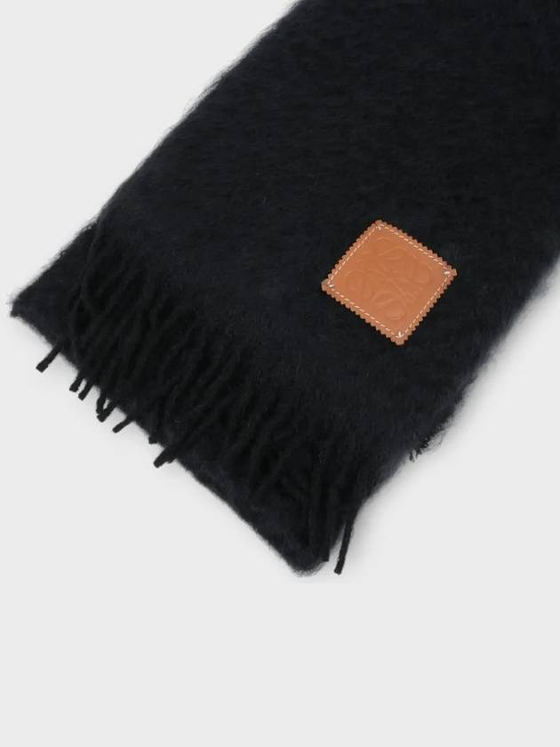 Anagram Fringe Mohair Scarf Black - LOEWE - BALAAN 6