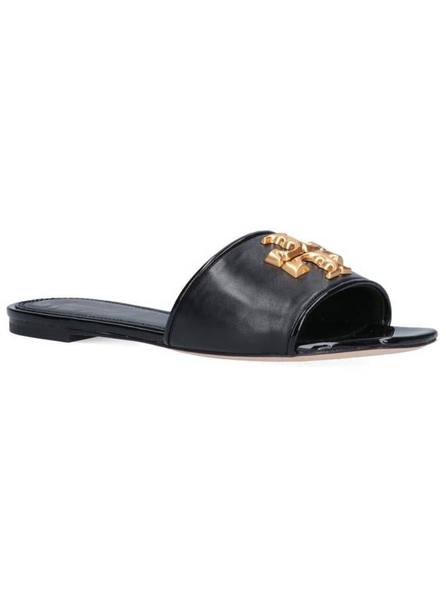 Logo Eleanor Slippers Black - TORY BURCH - BALAAN 3