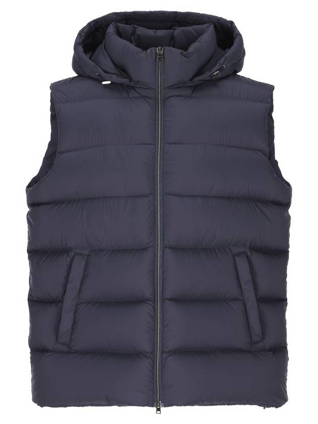 Hooded zip up vest navy - HERNO - BALAAN 2