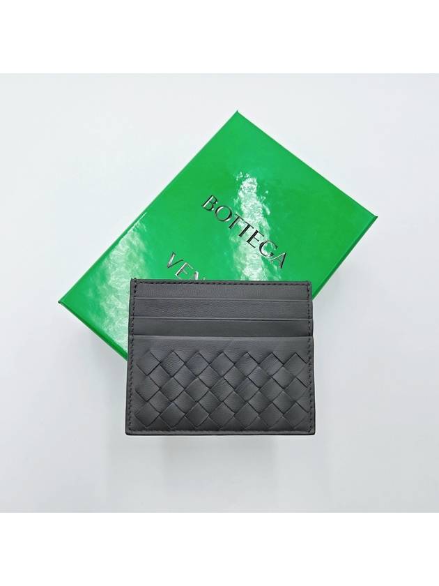 Intrecciato Weaving Card Wallet Grey - BOTTEGA VENETA - BALAAN 4