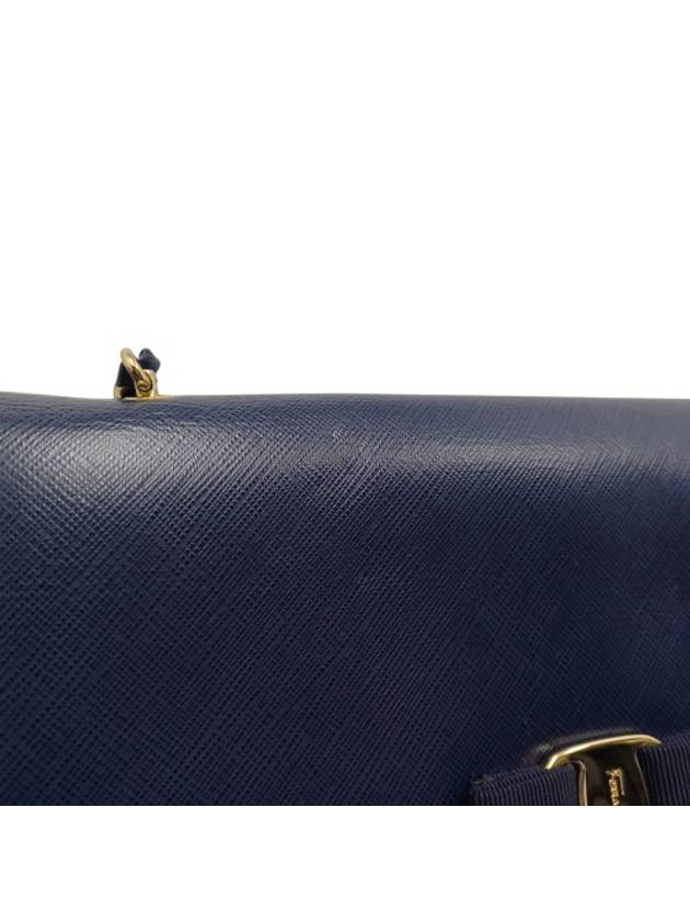 Ferragamo 21 E480 gold bara decorated navy genie chain cross bag - SALVATORE FERRAGAMO - BALAAN 7