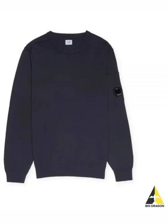 Lens Wappen Cotton Knit Top Navy - CP COMPANY - BALAAN 2