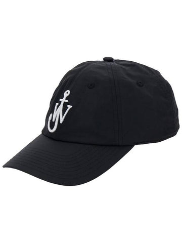 'Anchor' Black  Baseball Hat With Jw Logo On The Front In Tech Fabric Blend Man - JW ANDERSON - BALAAN 1