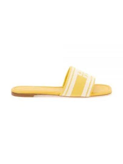 Logo Plaque Stripe Slippers Yellow - TORY BURCH - BALAAN 2