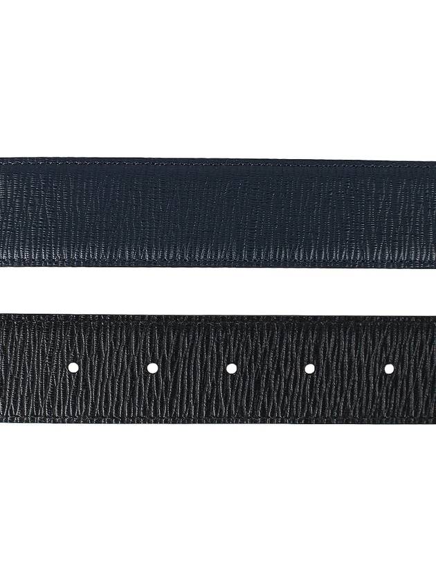 Reversible Gancini Leather Belt Black Navy - SALVATORE FERRAGAMO - BALAAN 5