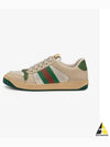 Women's Screener Leather Vintage Low Top Sneakers Distressed Green Orange - GUCCI - BALAAN 2