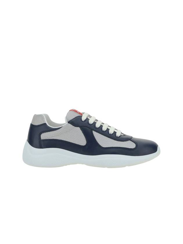 America's Cup Leather Low Top Sneakers Silver Navy - PRADA - BALAAN 2