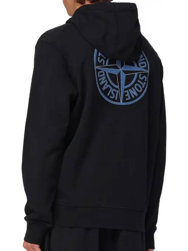 Logo Print Cotton Hoodie Black - STONE ISLAND - BALAAN 4