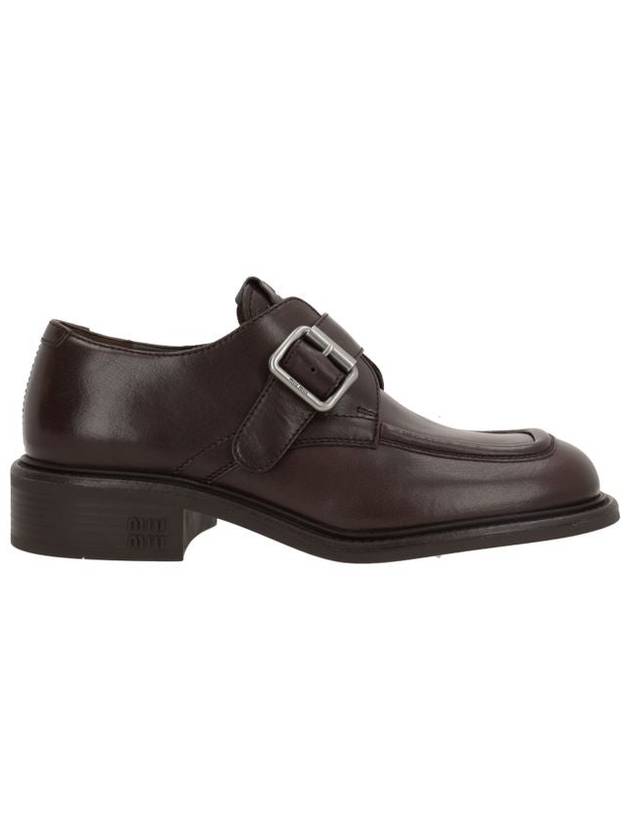 Leather Brogue Loafers Brown - MIU MIU - BALAAN 2