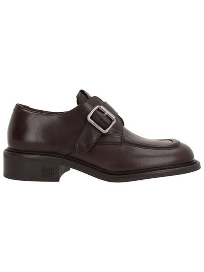 Leather Brogue Loafers Brown - MIU MIU - BALAAN 2