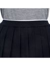 Full Needle Stitch Merino Wool Tipping Pleated Skirt Navy - THOM BROWNE - BALAAN 6