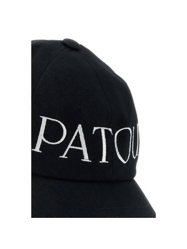 Embroidered Logo Cotton Ball Cap Black - PATOU - BALAAN 5