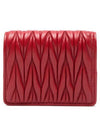 Matelasse Leather Half Wallet Red - MIU MIU - BALAAN 6