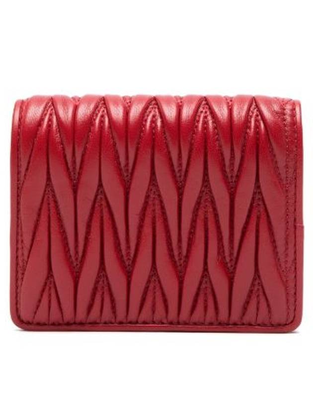 Matelasse Leather Half Wallet Red - MIU MIU - BALAAN 6