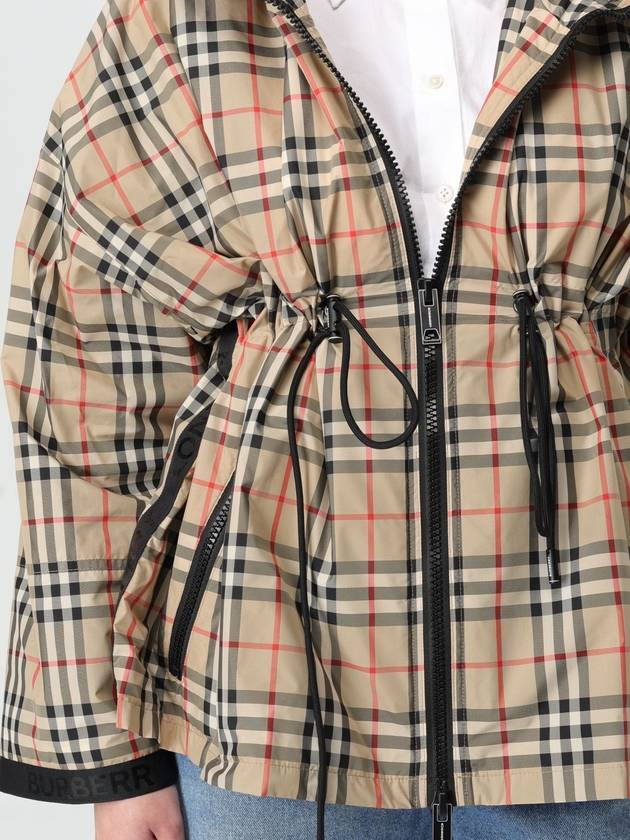 Women's Back-tone Check Zip-up Hooded Jacket Beige - BURBERRY - BALAAN 6