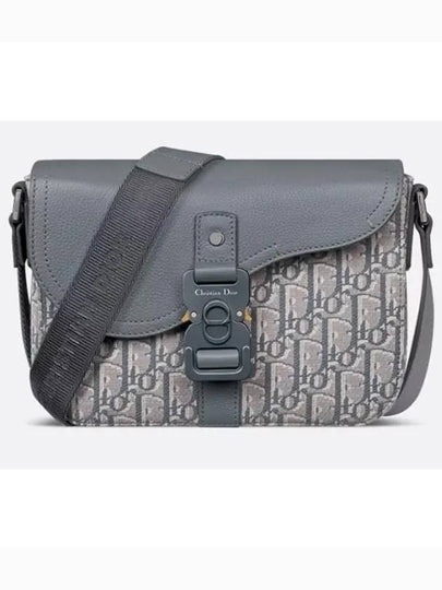 Saddle Small Flap Grained Calfskin Messenger Bag Deep Grey - DIOR - BALAAN 2