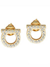 Gancini Crystal Small Earrings Gold - SALVATORE FERRAGAMO - BALAAN.