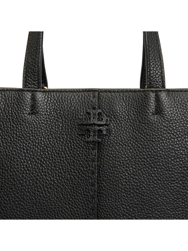 McGraw Carryall Double T Leather Tote Bag Black - TORY BURCH - BALAAN 11