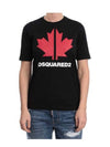 Maple Leaf Short Sleeve T-Shirt Black - DSQUARED2 - BALAAN 3