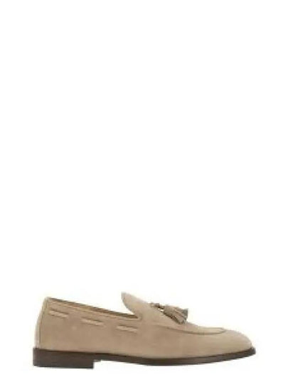 Tassel Detail Suede Loafers Beige - BRUNELLO CUCINELLI - BALAAN 2