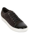 Cap Toe Velour Low Top Sneakers Black - LANVIN - BALAAN 3