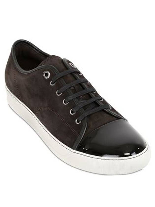 Cap Toe Velour Low Top Sneakers Black - LANVIN - BALAAN.