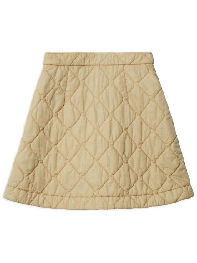 Quilted Nylon A-Line Skirt Beige - BURBERRY - BALAAN 6