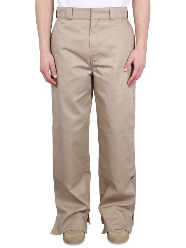 Reversed Waistband Chino Straight Pants Beige - PALM ANGELS - BALAAN 2