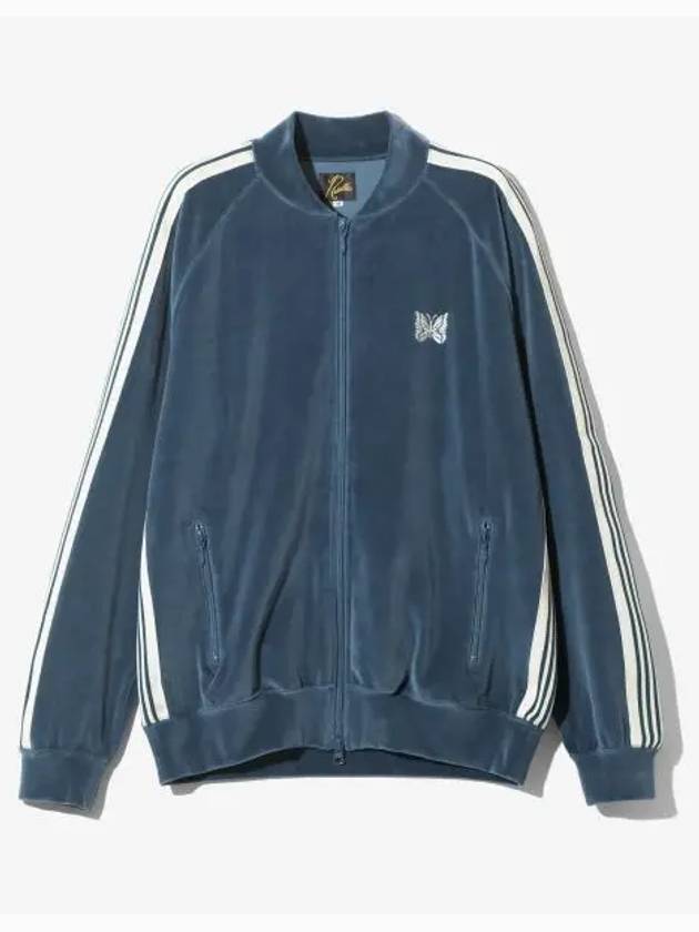 R C Track Jacket Pe Velor Marine Blue PU278 - NEEDLES - BALAAN 1