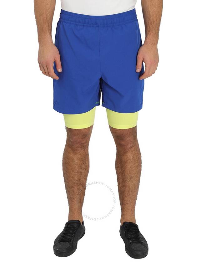 Lacoste Men's Cosmic/Lime Sport Layered Shorts, Brand Size 3 (Small) - LACOSTE - BALAAN 1