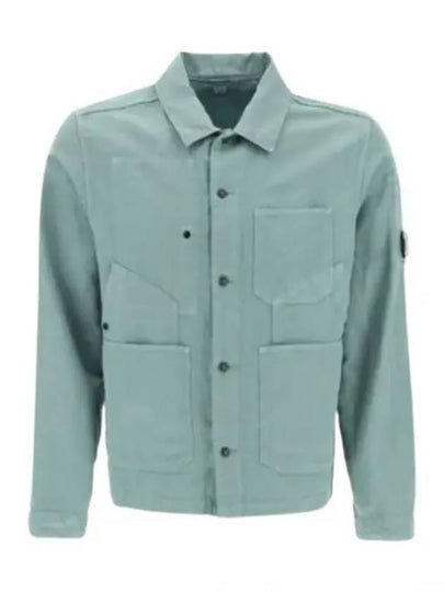 Cotton Linen Over Long Sleeve Shirt Green - CP COMPANY - BALAAN 2