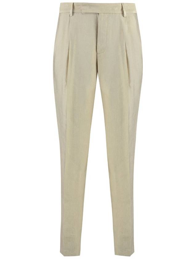 Pt01 Linen And Viscose Trousers - PT01 - BALAAN 1