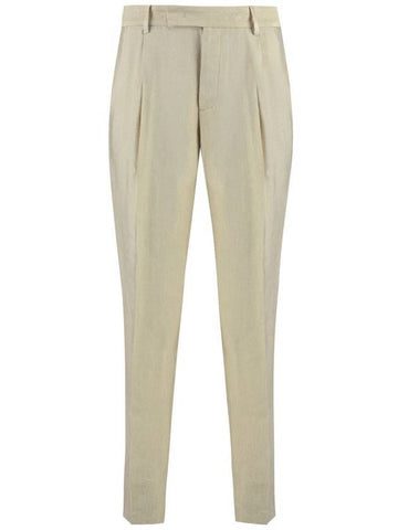 Pt01 Linen And Viscose Trousers - PT01 - BALAAN 1