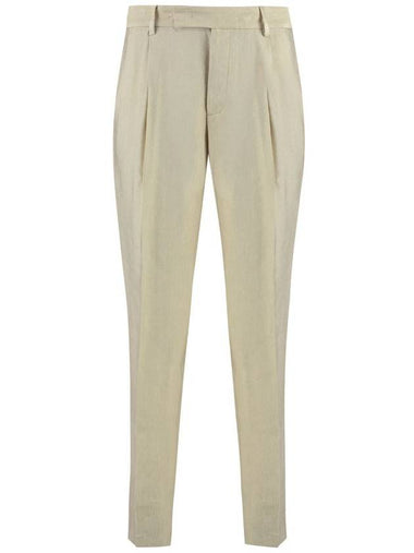 Pt01 Linen And Viscose Trousers - PT01 - BALAAN 1