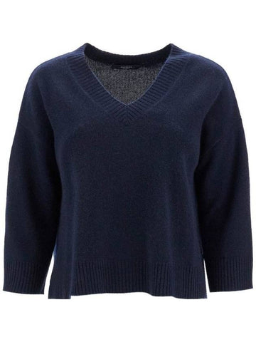 LEVA oversized cashmere knit top navy - WEEKEND MAX MARA - BALAAN 1