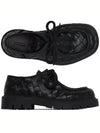 Haddock Lace Up Leather Loafers Black - BOTTEGA VENETA - BALAAN 4