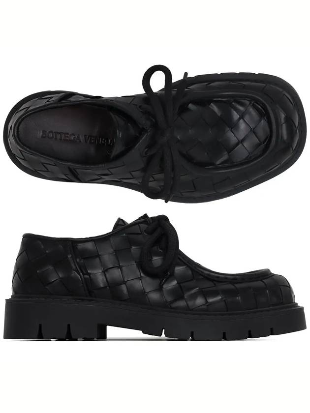 Haddock Lace Up Leather Loafers Black - BOTTEGA VENETA - BALAAN 4