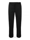 Twill Low Rise Cigarette Straight Pants Black - THOM BROWNE - BALAAN 2