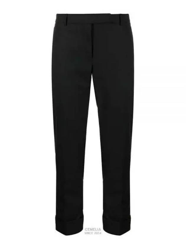 Twill Low Rise Cigarette Straight Pants Black - THOM BROWNE - BALAAN 2