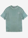 Organic Cotton Short Sleeve T-Shirt Light Green - STONE ISLAND - BALAAN 2