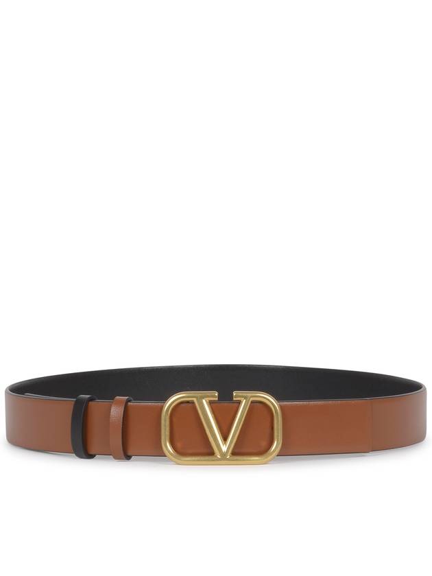 V Logo Signature Reversible Belt Brown - VALENTINO - BALAAN 2