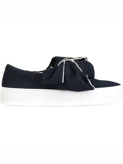 Denim Bow Slip Ons Dark Navy - JOSHUA SANDERS - BALAAN 2