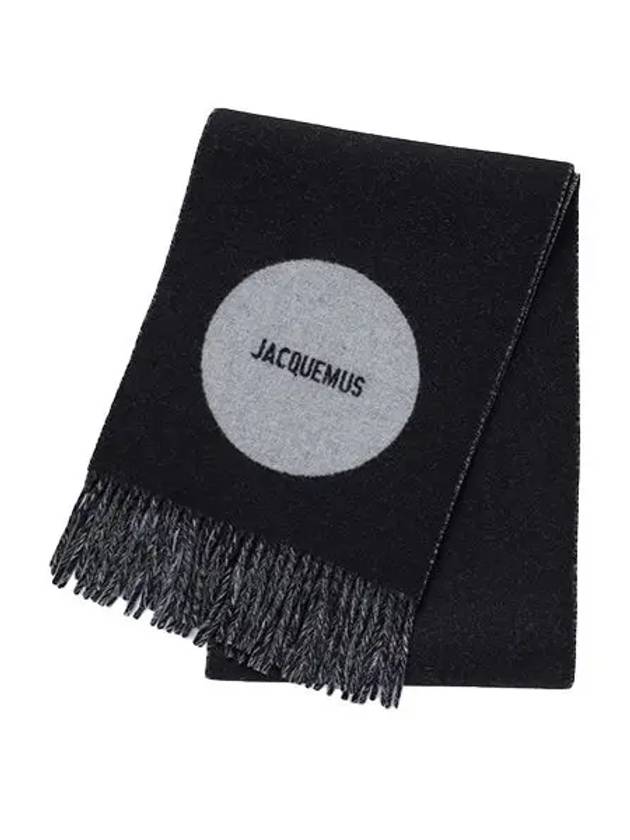 Logo Detail Fringe Muffler Black - JACQUEMUS - BALAAN 2